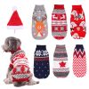 Christmas Reindeer Maple Leaf Snowflake Festival Pet Clothes High Neck Knitting Sweater Dog Cat Clothing Winter Coat