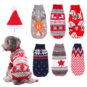 Christmas Reindeer Maple Leaf Snowflake Festival Pet Clothes High Neck Knitting Sweater Dog Cat Clothing Winter Coat