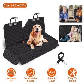 Dog Car Seat Cover Waterproof Scratchproof Pet Car Rear Protector Mat Pet Back Seat Cover With Dog Seat Belt For Car Truck Suv