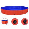 Dog Swimming Pool Red PVC Diameter 118.1 in x Height 15.7 in