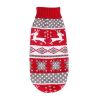 Christmas Reindeer Maple Leaf Snowflake Festival Pet Clothes High Neck Knitting Sweater Dog Cat Clothing Winter Coat