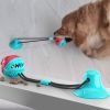 Multifunction Pet Molar Bite Toy With Suction Cup Interactive Dog Rope Toys Self-Playing Rubber Ball Cleaning Teeth Treat Dispensing Ball