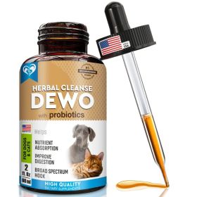Cats And Dogs Natural Worm Treatment With Probiotic Liquid Herbal Medicine Prevention Medication Supplement Drops For Kitten And Puppies For Daily Use
