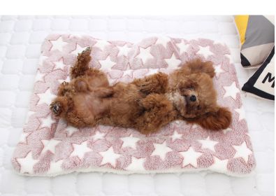 Cat Dog Sleeping Mat Warm Thickened Sleeping Pad Blanket;  Dog House Warm Mattress Pet Cushion (Variation Value 2: No.3 49*32cm, Variation Value 1: Blue white star)