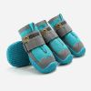 Pet Non-Skid Booties, Waterproof Socks Breathable Non-Slip With 3M Reflective Adjustable Strap Small To Large Size (4Pcs/Set) Paw Protector