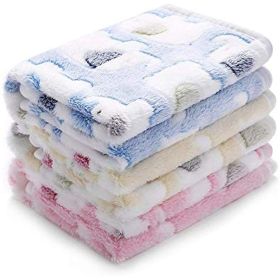 1 Pack 2 Blankets Super Soft Fluffy Premium Cute Elephant Pattern Pet Blanket Flannel Throw For Dog Puppy Cat (Variation Value 2: Medium (Pack of 2), Variation Value 1: Blue)