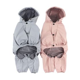 Pet Dog Clothing Waterproof Breathable Reflective Clothing Small Dog Raincoat; Light Reflecting Strip (Variation Value 2: S, Variation Value 1: Pink)