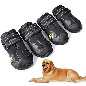 Dog Boots; Waterproof Dog Shoes; Dog Booties With Reflective Rugged Anti-Slip Sole And Skid-Proof; Outdoor Dog Shoes For Medium Dogs 4Pcs (Variation Value 2: Size 5)