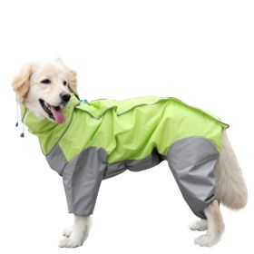 A Raincoat For All Small And Large Dogs; Pet Raincoat Medium Large Dog Golden Hair Samo Alaska Waterproof Four Foot Raincoat Dog Hooded Raincoat (Variation Value 2: 30, Variation Value 1: Pink)