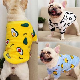 Autumn/Winter Warm Dog Coat Small; Medium Dog; Flannel Warm Dog Clothing Pet Supplies; Dog Clothing (Variation Value 2: M, Variation Value 1: Bright yellow avocados)