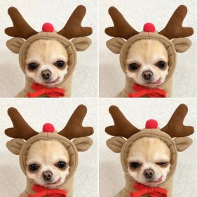 Chrimas Dog Winter Warm Clothing Cute Plush Coat Hoodies Pet Costume Jacket For Puppy Cat French Bulldog Chihuahua Small Dog Clothing (Variation Value 2: L)