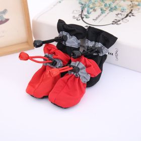 4Pcs Dog Shoes; Large Pet Waterproof Chihuahua Anti-Slip Boots Puppy Cat Socks Botas S/M/L/Xl (Variation Value 2: L, Variation Value 1: Red)