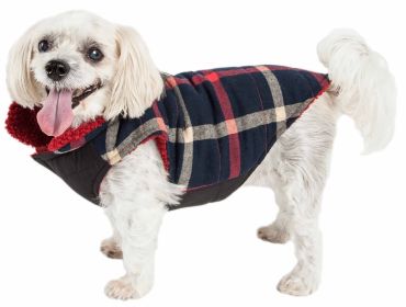 Pet Life 'Allegiance' Classical Plaided Insulated Dog Coat Jacket (Variation Value 2: Small, Variation Value 1: Blue)
