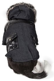 Ruff-Choppered Denim Fashioned Wool Pet Coat (Variation Value 1: Small)