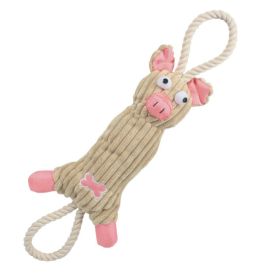 Jute And Rope Plush Pig Dog Toy (Variation Value 1: Pink)