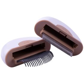 Pet Life 'Lynx' 2-In-1 Travel Connecting Grooming Pet Comb And Deshedder (Variation Value 2: Small, Variation Value 1: Brown)