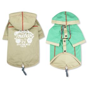 Touchdog 'Cloudburst' Waterproof Reversible Dog Raincoat (Variation Value 2: Small, Variation Value 1: Khaki)
