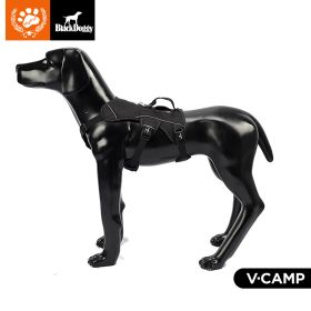 Professional Dog Harness Adjustable Pet Body Harness Vest Visible at Night Outdoor Training Harnesses Premium Quality Chest Straps No-Pull Effect-(bla (size: L)