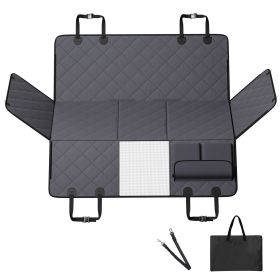 Back Seat Extender for Dogs,Dog Hammock for Car Back seat,Waterproof Hard Bottom Dog Car Seat Cover for Back Seat 54"x24" (Compatible with: Sedan, Model: Full Cover Mat Type & 54" x 24")