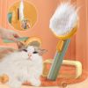 Pumpkin Pet Brush Self Cleaning Slicker Comb For Shedding Dog Cat Pet Hair Grooming Removes Loose Under Layers And Tangled Hair
