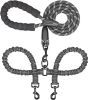 Dual Dog Leash; Double Dog Leash; 360 Swivel No Tangle Walking Leash; Shock Absorbing Bungee For Two Dogs