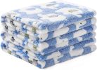 1 Pack 2 Blankets Super Soft Fluffy Premium Cute Elephant Pattern Pet Blanket Flannel Throw For Dog Puppy Cat