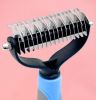 Pet Grooming Tool 2 Sided Undercoat Rake For Cats & Dogs - Safe Dematting Comb For Easy Mats & Tangles Removing -Pet Brush-Cat Grooming-Grooming Tool