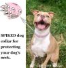 Adjustable Microfiber Leather Spiked Studded Dog Collar With A Squeak Ball Gift For Small Medium Large Pets Like Cats/Pit Bull/Bulldog/Pugs/Husky