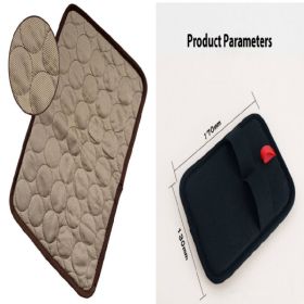Pet Dog Cat Ice Silk Cold Nest Pad For Cooling In Summer (Option: Brown set-150x100cm)